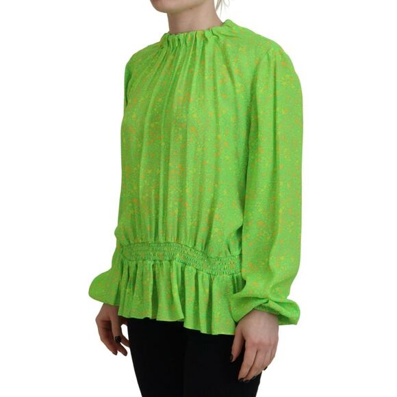 Dsquared² Green Stars Print Viscose Long Sleeves Blouse Women's Top (Pre-Owned) - Picture 2 of 5